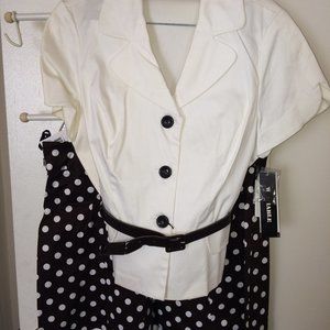 Black and White Skirt and Blouse Set